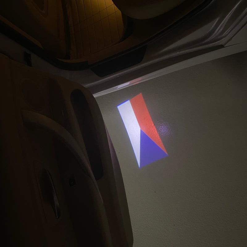 Czech Republic Česká republika  National Flag  logo door lights (quantity 1 = 1 sets / 2 logo film /  Can replace of lights  other logos )