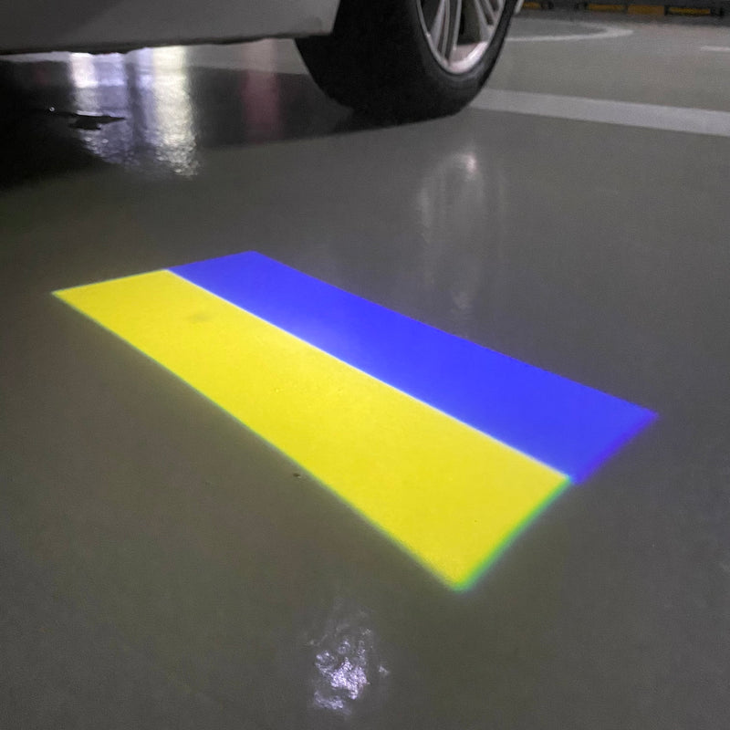 Ukraine Украïна National Flag logo door lights (quantity 1 = 1 sets / 2 logo film /  Can replace of lights  other logos )