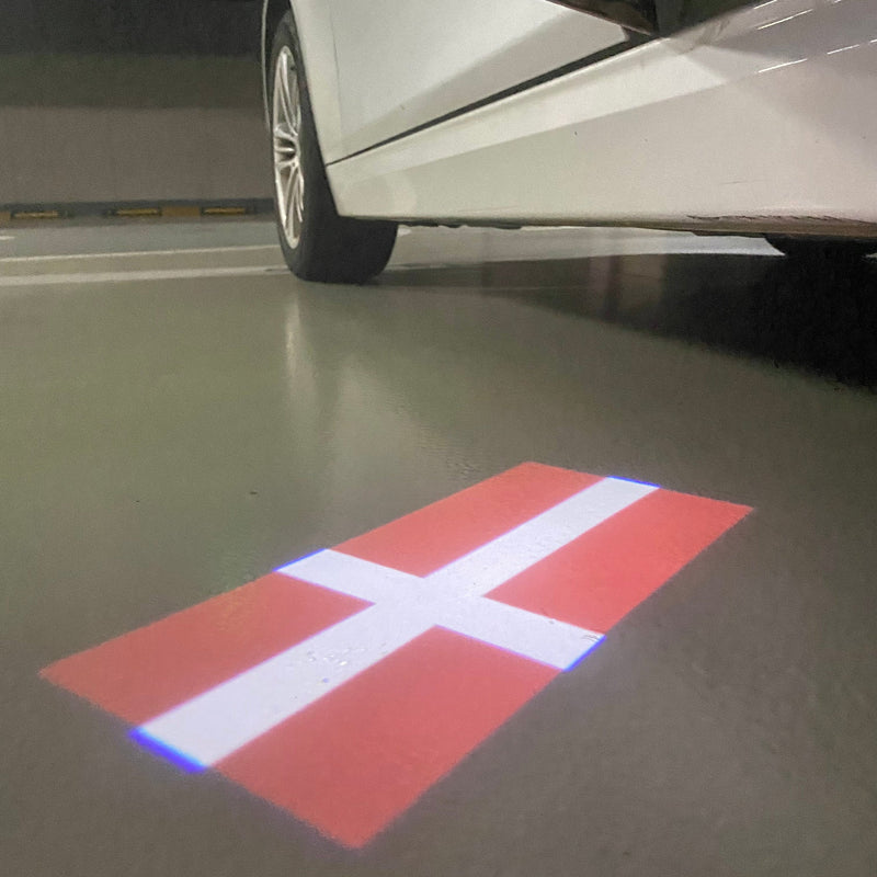 Denmark   National Flag  logo door lights (quantity 1 = 1 sets / 2 logo film /  Can replace of lights  other logos )