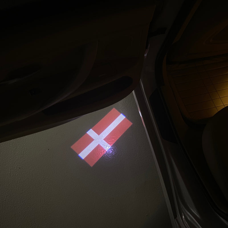 Denmark   National Flag  logo door lights (quantity 1 = 1 sets / 2 logo film /  Can replace of lights  other logos )