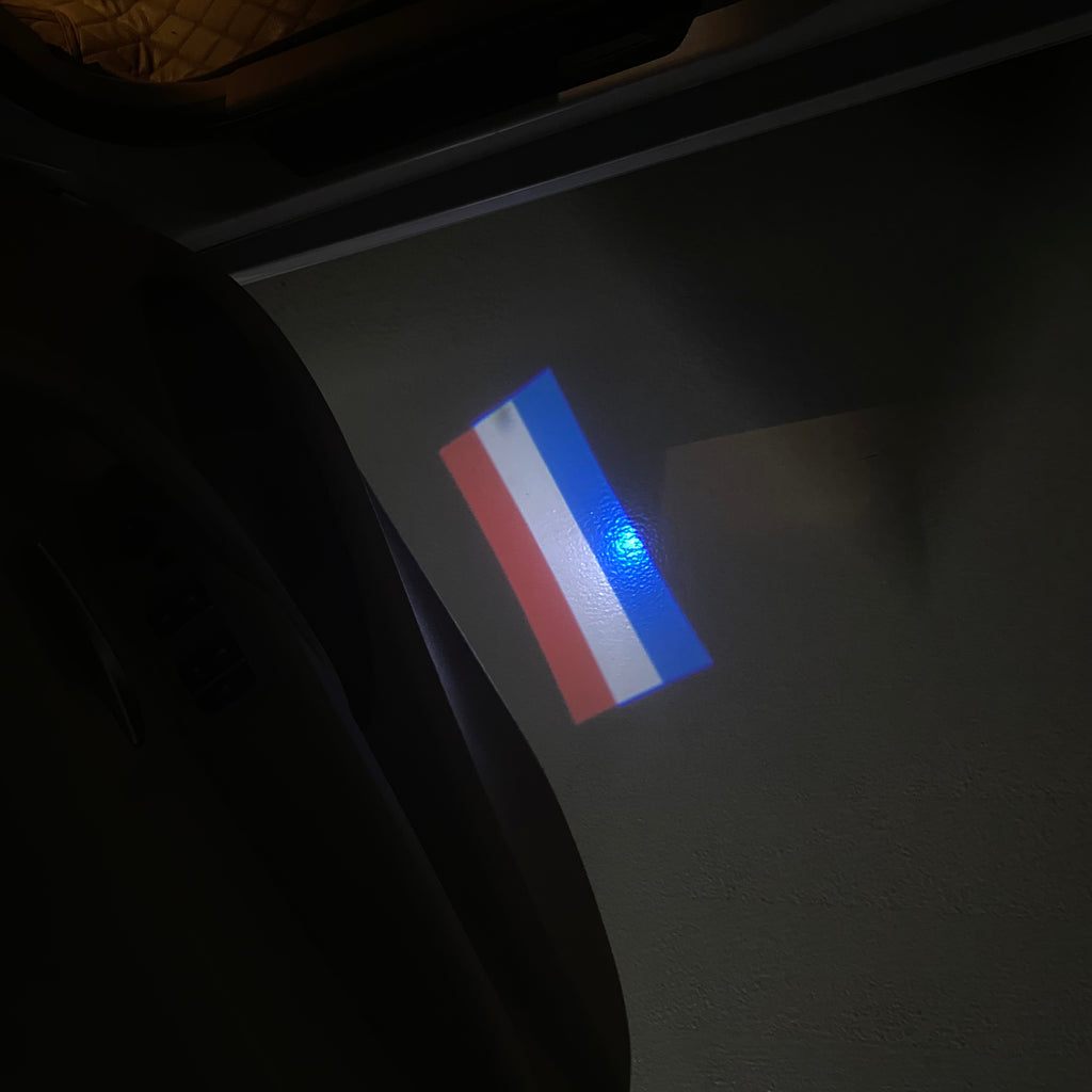 Luxembourg Großherzogtum Lëtzebuerg National Flag  logo door lights (quantity 1 = 1 sets / 2 logo film /  Can replace of lights  other logos )