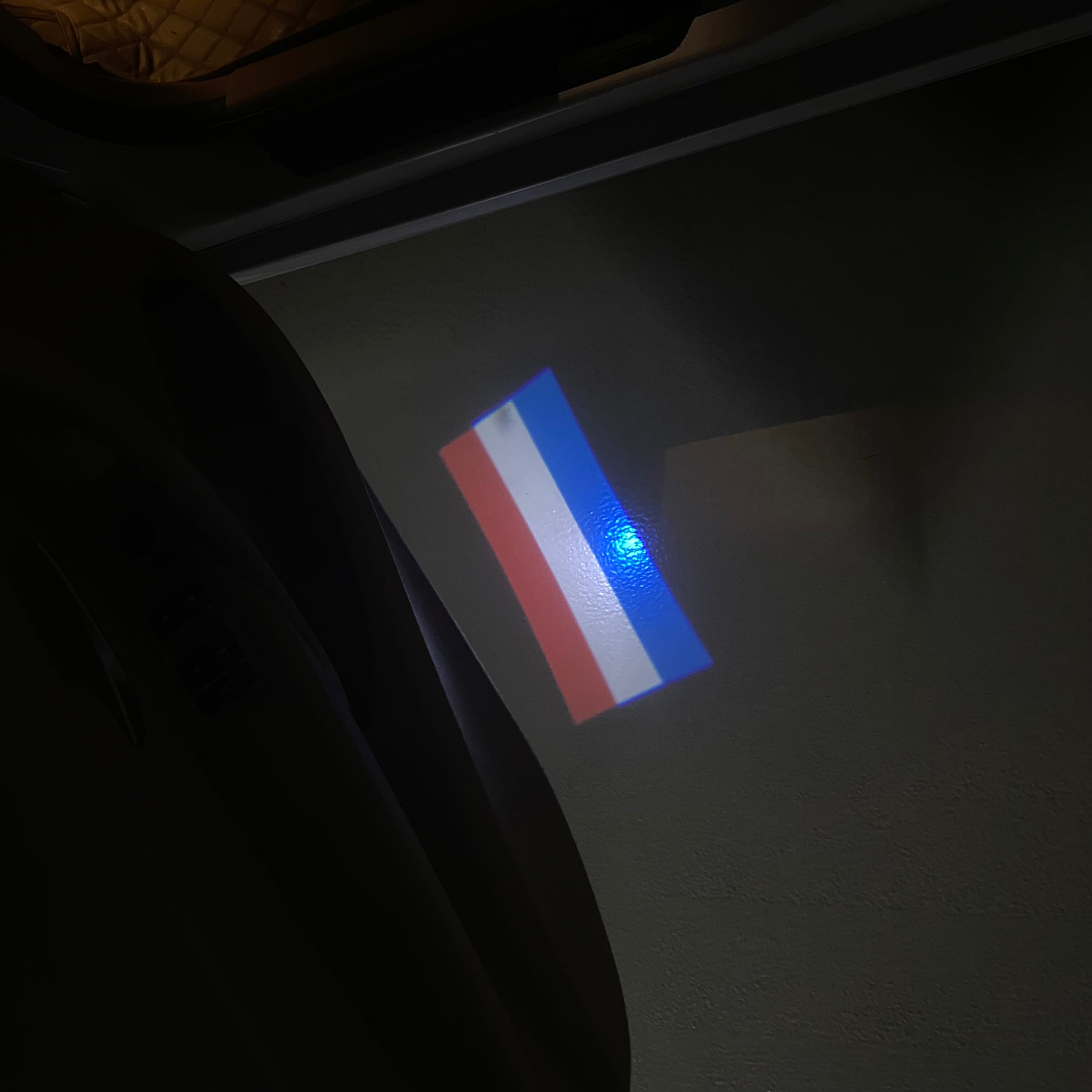 Luxembourg Großherzogtum Lëtzebuerg National Flag  logo door lights (quantity 1 = 1 sets / 2 logo film /  Can replace of lights  other logos )