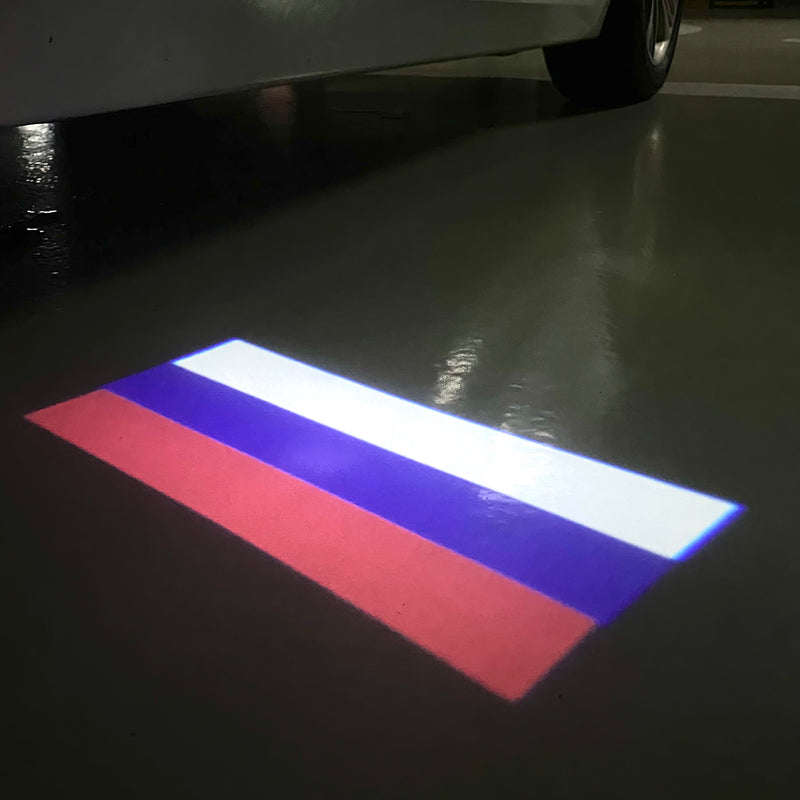 Russia Российская Федерация National Flag  logo door lights (quantity 1 = 1 sets / 2 logo film /  Can replace of lights  other logos )