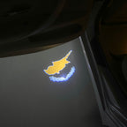 Cyprus Κυπριακή Δημοκρατία   National Flag  logo door lights  (quantity 1 = 1 sets / 2 logo film /  Can replace of lights  other logos )
