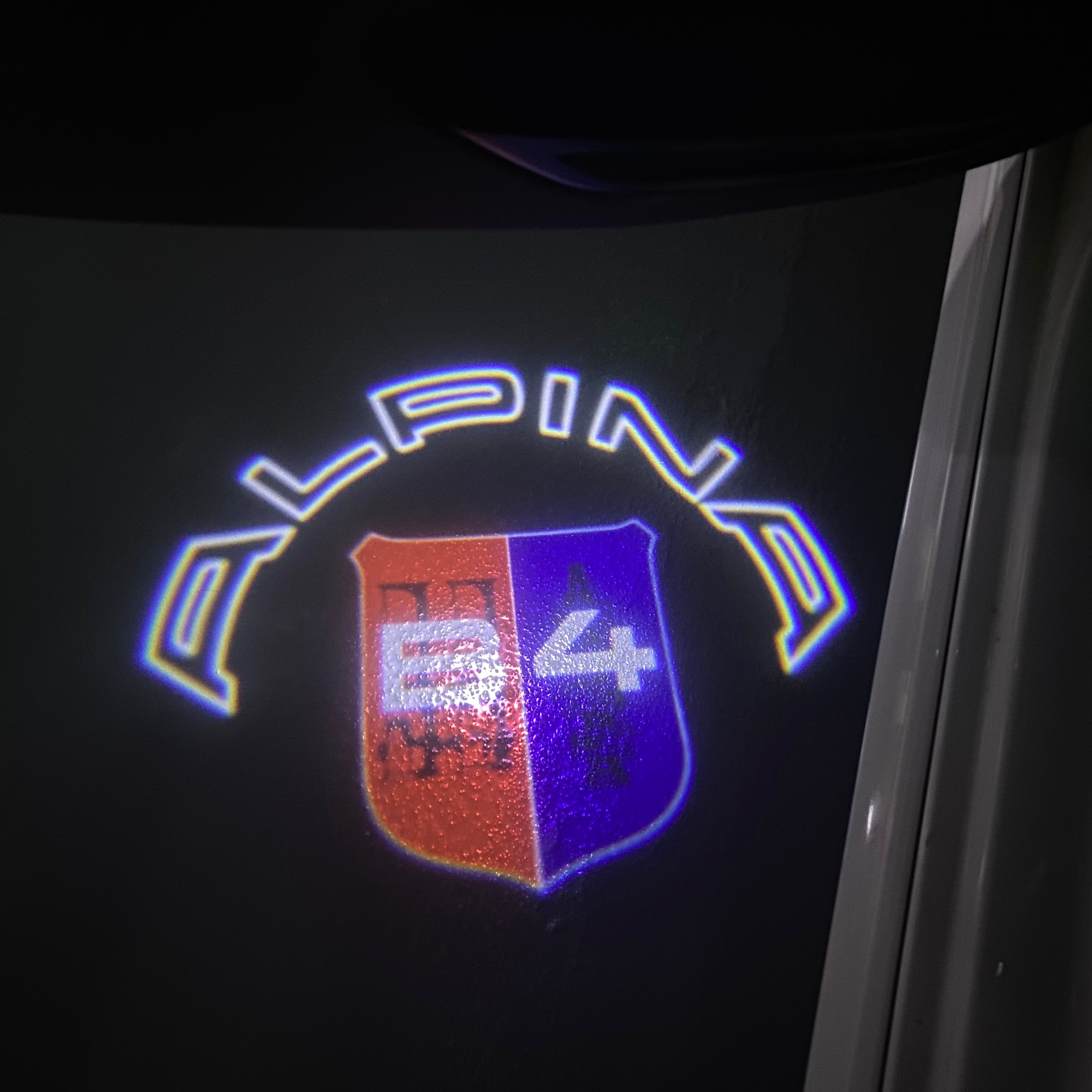 ALPINA B4 LOGO PROJECTOT LIGHTS  (quantity 1 = 1 sets/2 door lights) Nr.07A53