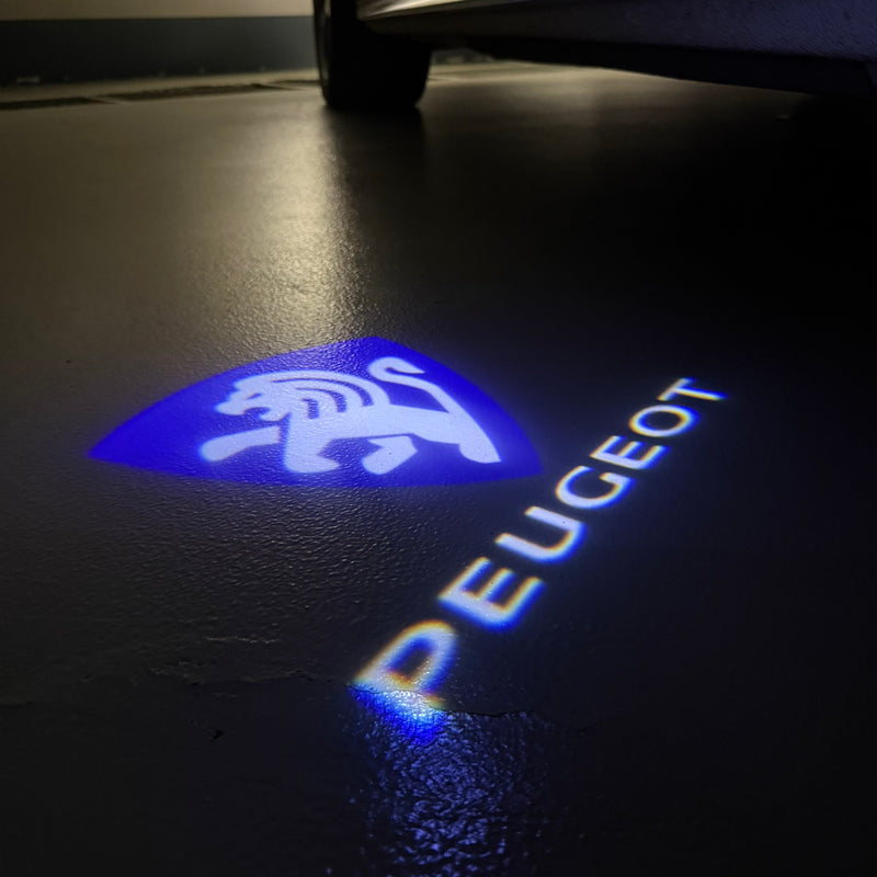 PEUGEOT ORIGINAL LOGO PROJECTOT LIGHTS Nr.30002 (Menge 1 = 2 Logofolien /2 Türleuchten） 