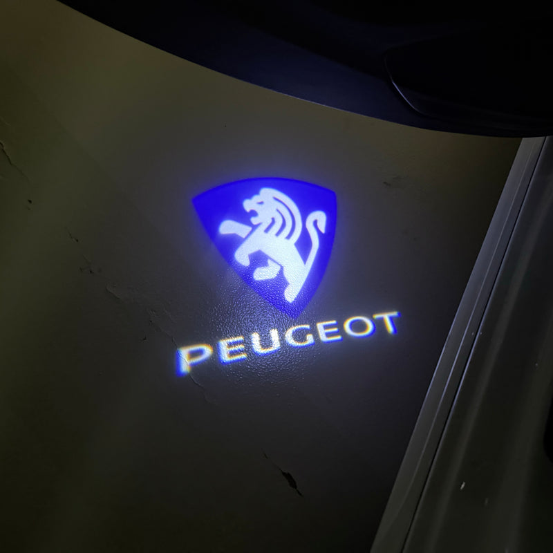 PEUGEOT ORIGINAL LOGO PROJECTOT LIGHTS Nr.30002 (Menge 1 = 2 Logofolien /2 Türleuchten） 