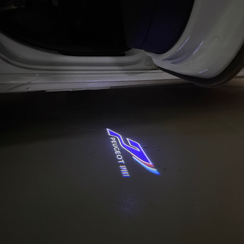 PEUGEOT SPORT LOGO PROJECTOT LIGHTS    (quantity 1 = 2 Logo Films /2 door lights）Nr.30HH24