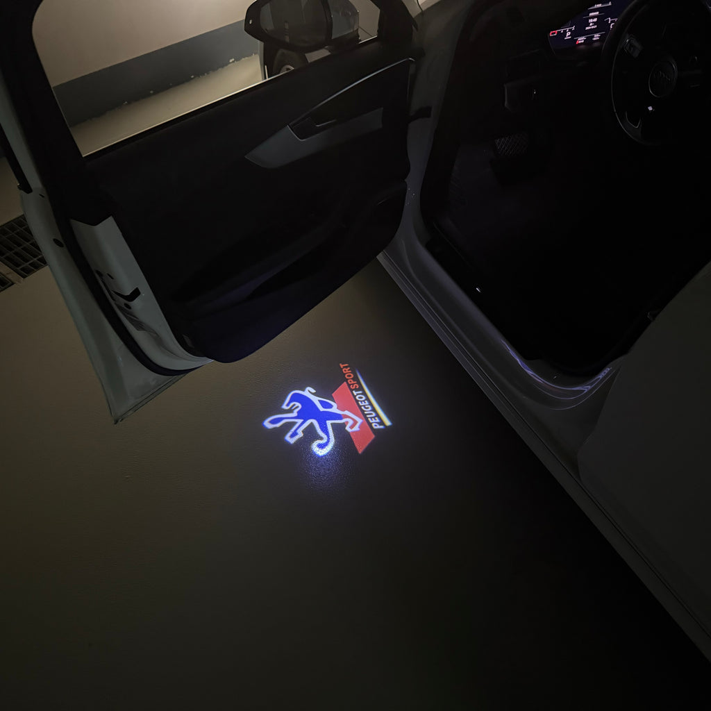 PEUGEOT SPORT LOGO PROJECTOT LIGHTS    (quantity 1 = 2 Logo Films /2 door lights）Nr.30HH25