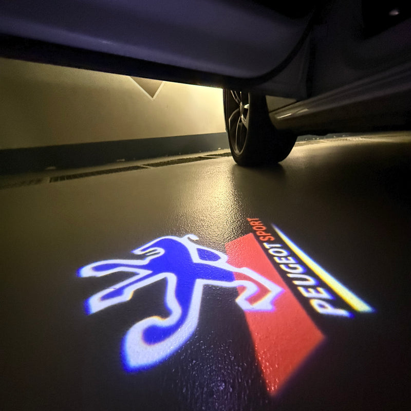 PEUGEOT SPORT LOGO PROJECTOT LIGHTS    (quantity 1 = 2 Logo Films /2 door lights）Nr.30HH25