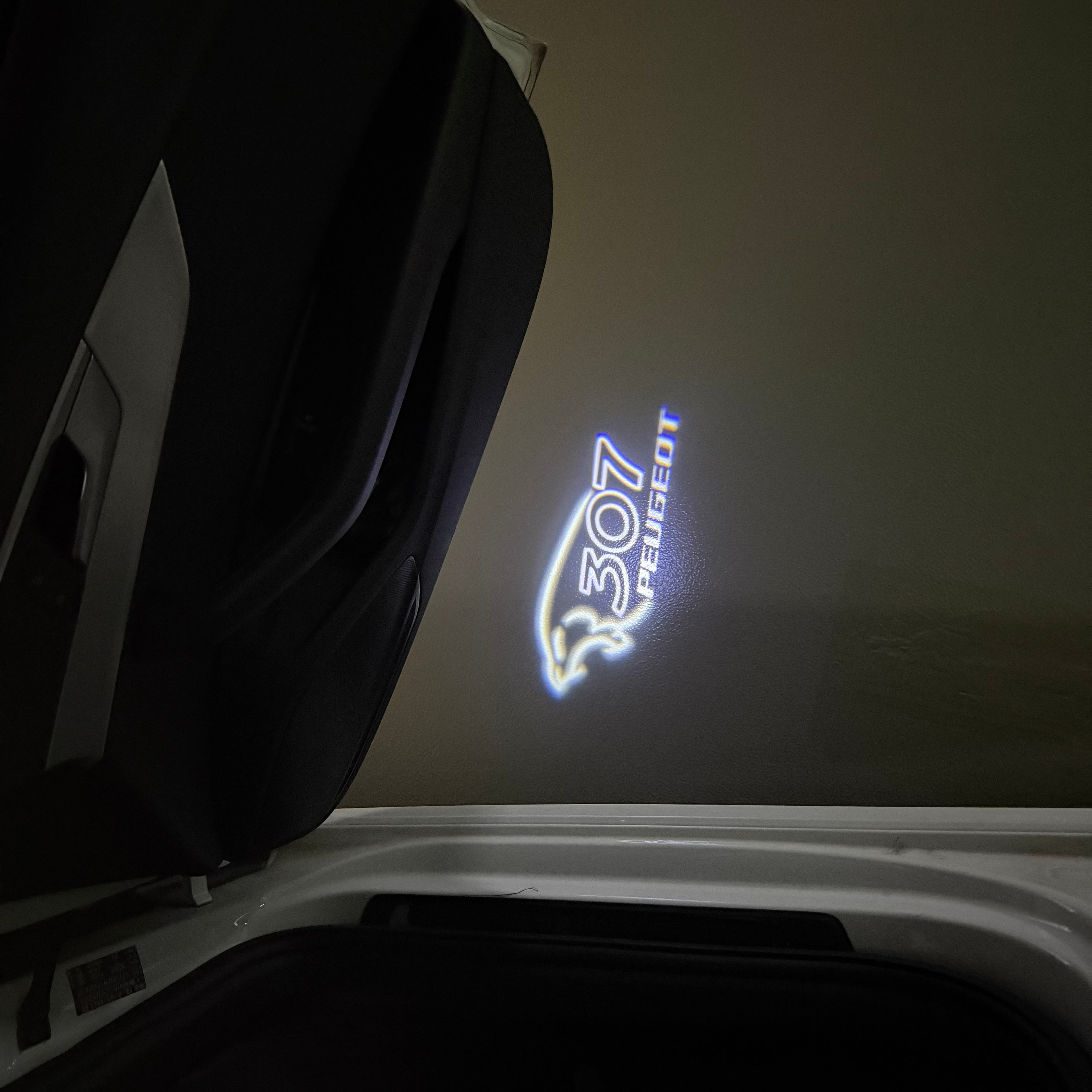PEUGEOT 307  LOGO PROJECTOT LIGHTS    (quantity 1 = 2 Logo Films /2 door lights）Nr.30HH61