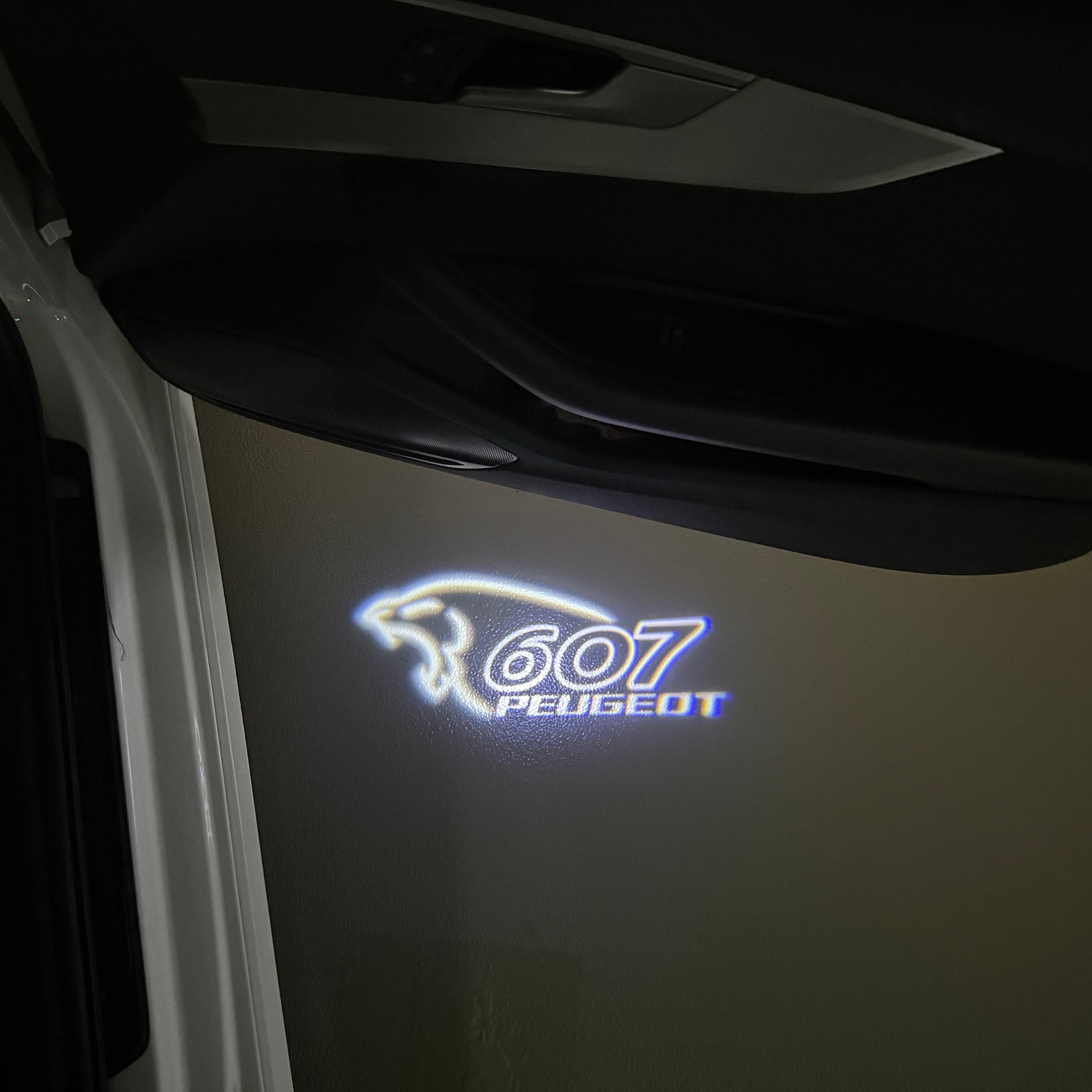 PEUGEOT 607 LOGO PROJECTOT LIGHTS    (quantity 1 = 2 Logo Films /2 door lights）Nr.30HH34