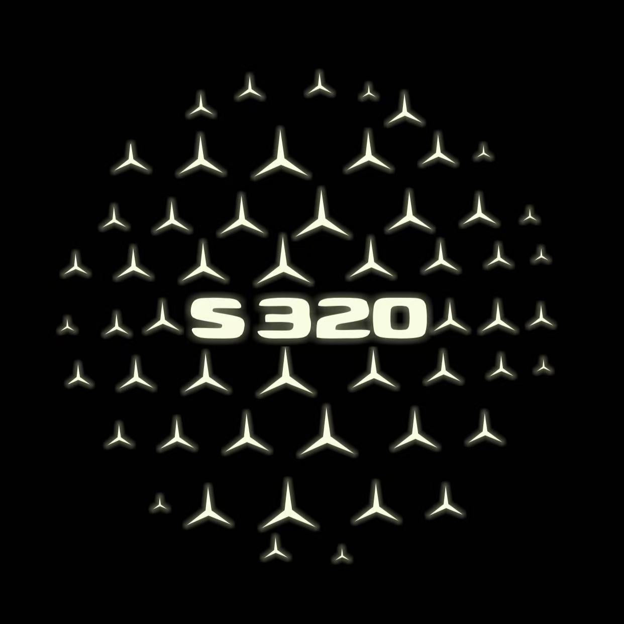 MERCEDES BENZ S320 LOGO PROJECTOT LIGHTS  (quantity 1 = 1 set /2 door lights with 2 logo films)Nr.02M18