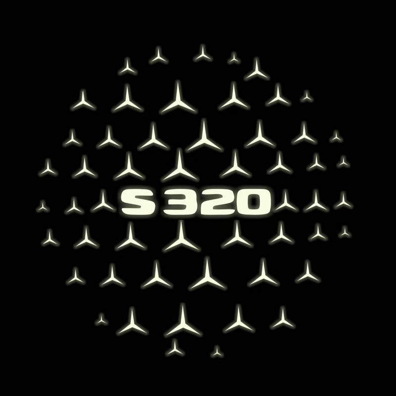 MERCEDES BENZ S320 LOGO PROJECTOT LIGHTS  (quantity 1 = 1 set /2 door lights with 2 logo films)Nr.02M18