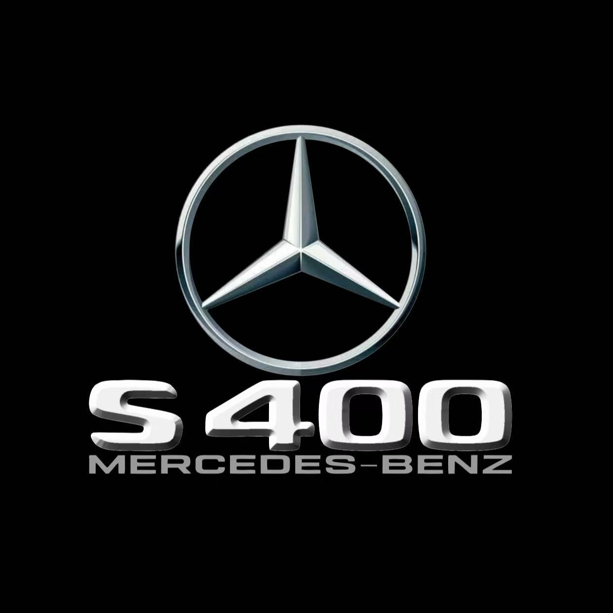 MERCEDES BENZ S400 LOGO PROJECTOT LIGHTS  (quantity 1 = 1 set /2 door lights with 2 logo films)Nr.02M34