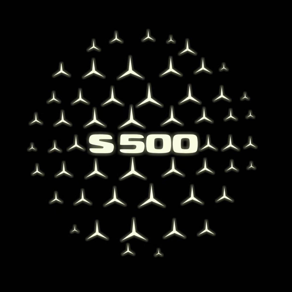 MERCEDES BENZ S500 LOGO PROJECTOT LIGHTS  (quantity 1 = 1 set /2 door lights with 2 logo films)Nr.02M35