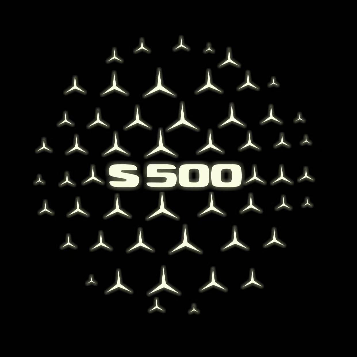 MERCEDES BENZ S500 LOGO PROJECTOT LIGHTS  (quantity 1 = 1 set /2 door lights with 2 logo films)Nr.02M35