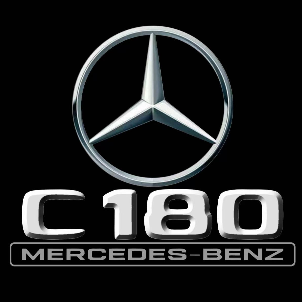 MERCEDES BENZ C180 LOGO PROJECTOT LIGHTS  (quantity 1 = 1 set /2 door lights with 2 logo films)Nr.02M48