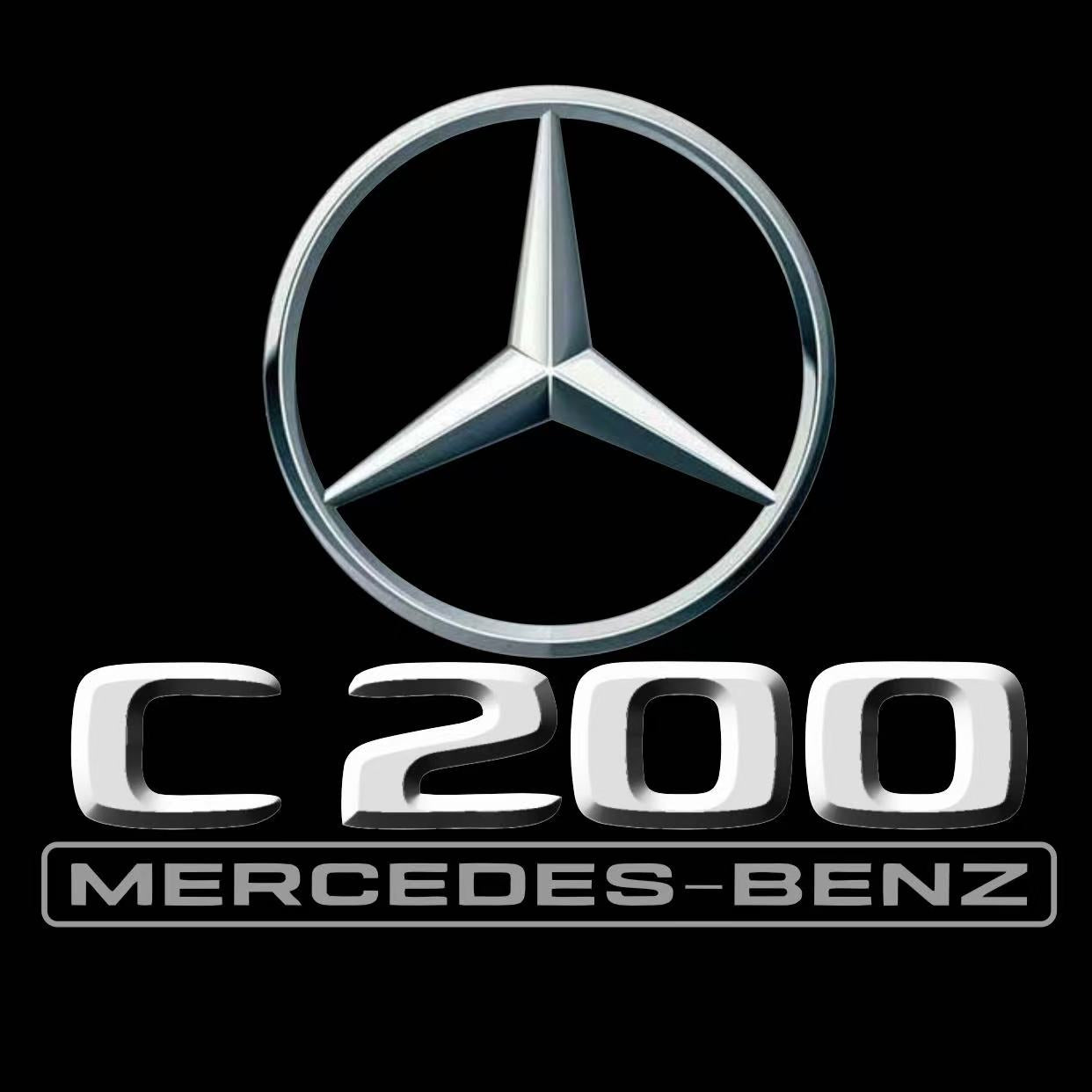 MERCEDES BENZ C200 LOGO PROJECTOT LIGHTS  (quantity 1 = 1 set /2 door lights with 2 logo films)Nr.02M41
