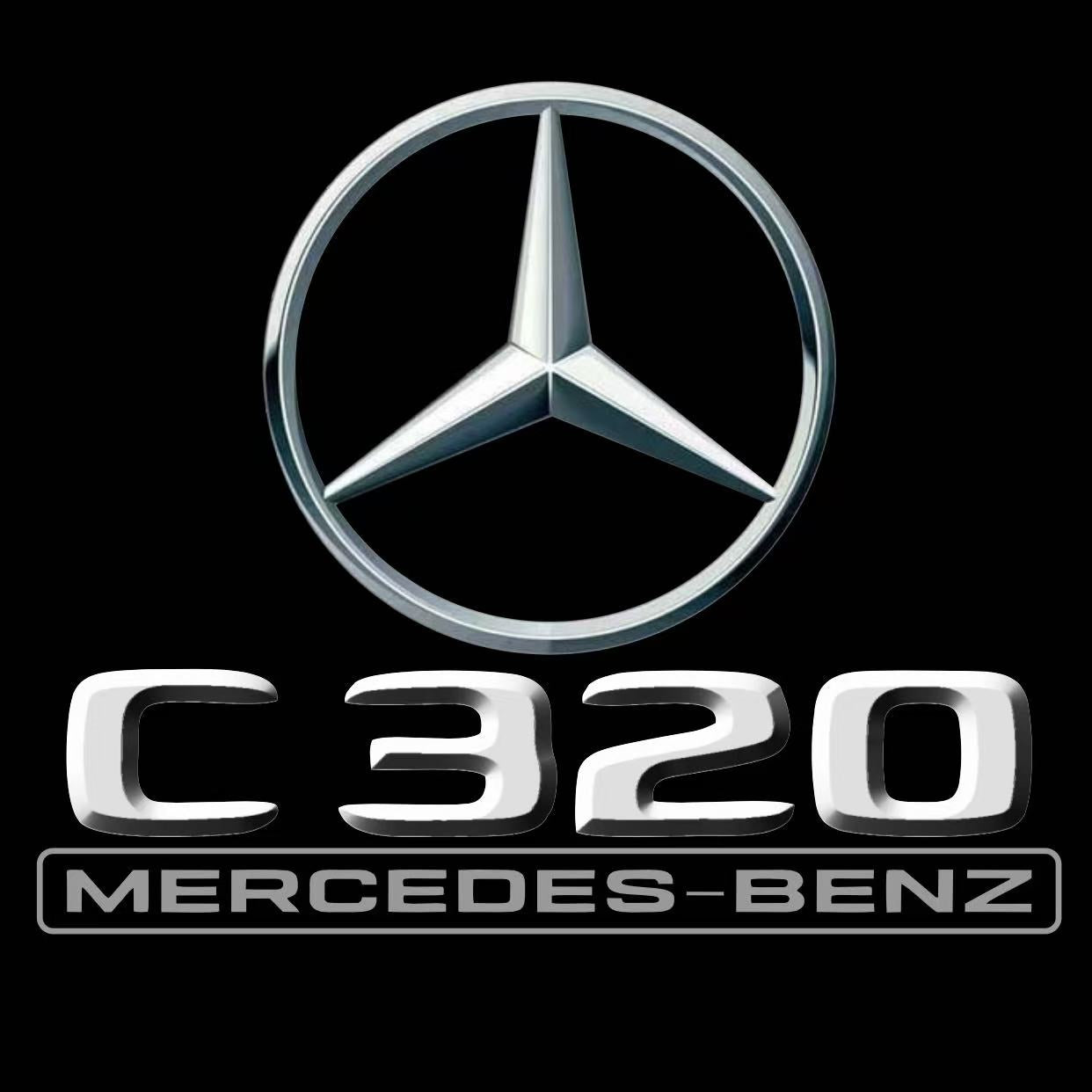 MERCEDES BENZ C320 LOGO PROJECTOT LIGHTS  (quantity 1 = 1 set /2 door lights with 2 logo films)Nr.02M47