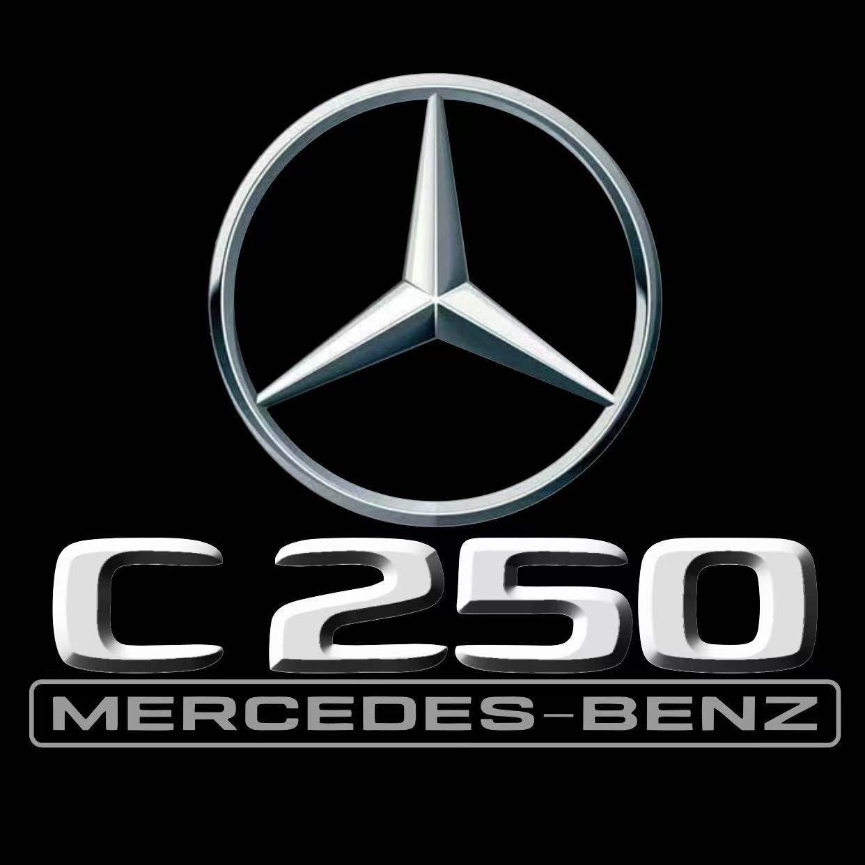 MERCEDES BENZ C250 LOGO PROJECTOT LIGHTS  (quantity 1 = 1 set /2 door lights with 2 logo films)Nr.02M60