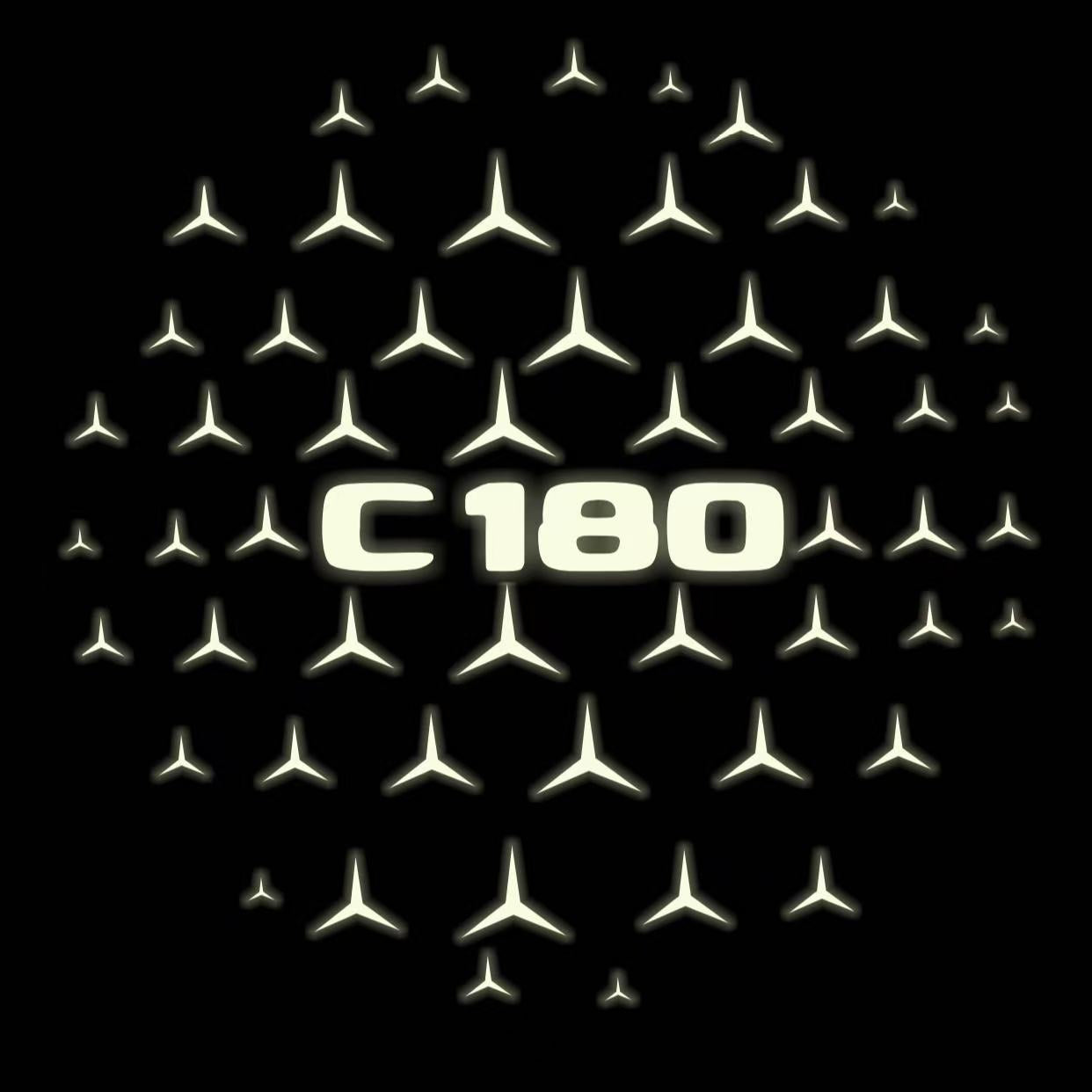 MERCEDES BENZ C180 LOGO PROJECTOT LIGHTS  (quantity 1 = 1 set /2 door lights with 2 logo films)Nr.02M51