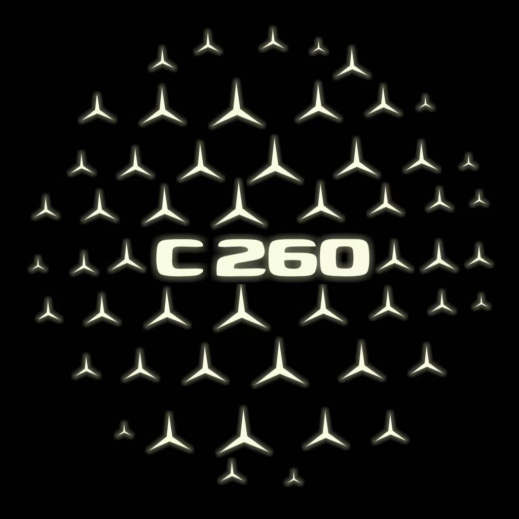 MERCEDES BENZ C260 LOGO PROJECTOT LIGHTS  (quantity 1 = 1 set /2 door lights with 2 logo films)Nr.02M55