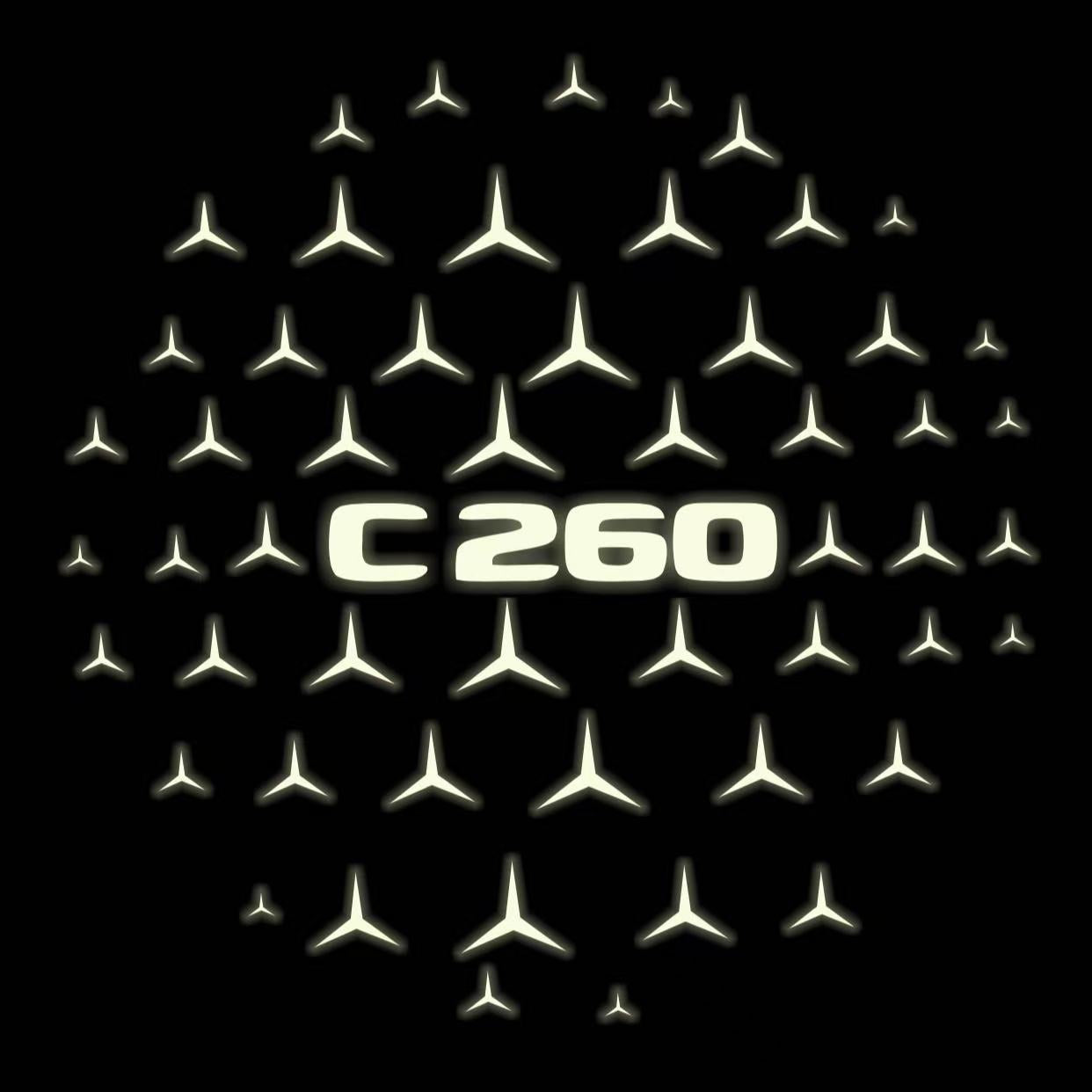 MERCEDES BENZ C260 LOGO PROJECTOT LIGHTS  (quantity 1 = 1 set /2 door lights with 2 logo films)Nr.02M55