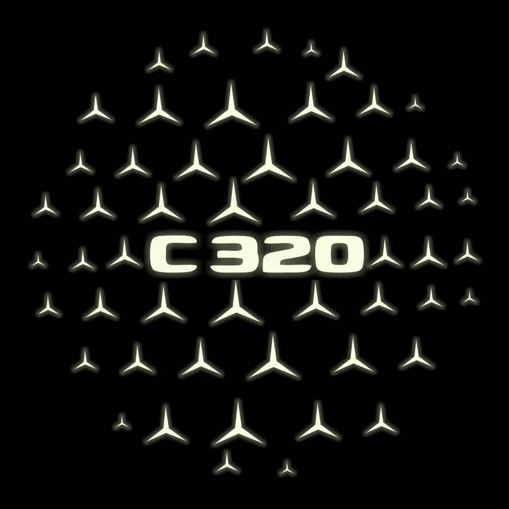 MERCEDES BENZ C320 LOGO PROJECTOT LIGHTS  (quantity 1 = 1 set /2 door lights with 2 logo films)Nr.02M53