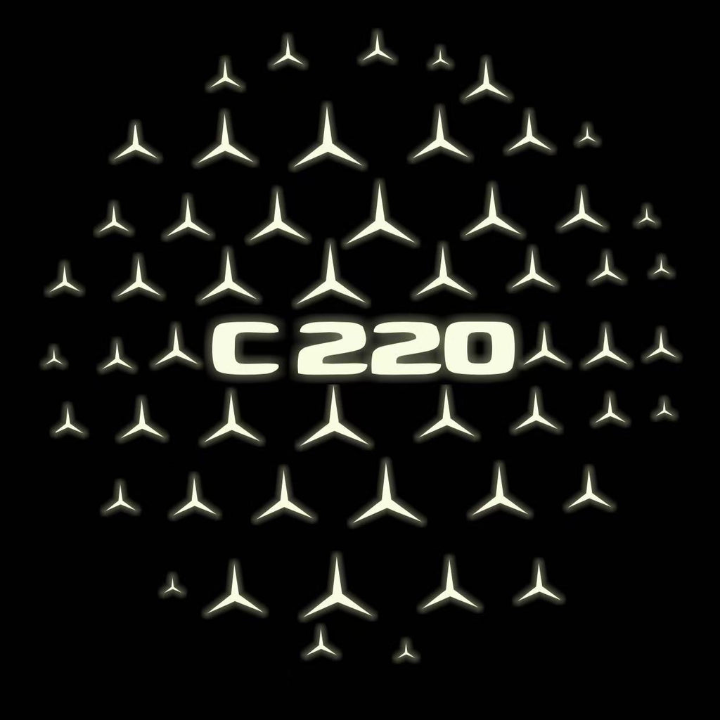 MERCEDES BENZ C220 LOGO PROJECTOT LIGHTS  (quantity 1 = 1 set /2 door lights with 2 logo films)Nr.02M52