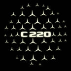 MERCEDES BENZ C220 LOGO PROJECTOT LIGHTS  (quantity 1 = 1 set /2 door lights with 2 logo films)Nr.02M52