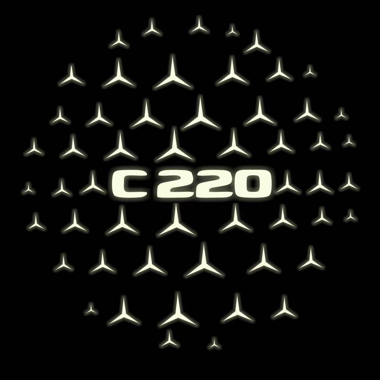 MERCEDES BENZ C220 LOGO PROJECTOT LIGHTS  (quantity 1 = 1 set /2 door lights with 2 logo films)Nr.02M52