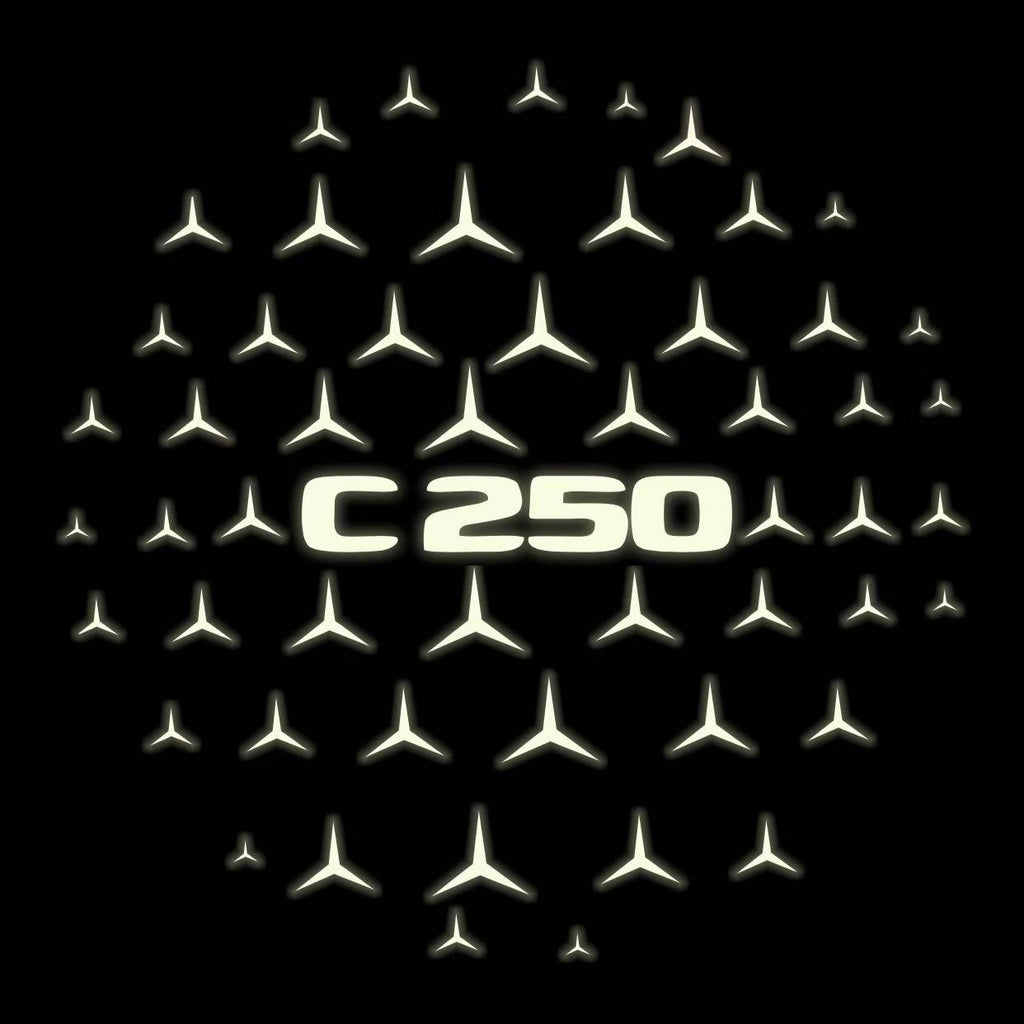 MERCEDES BENZ C250 LOGO PROJECTOT LIGHTS  (quantity 1 = 1 set /2 door lights with 2 logo films)Nr.02M46