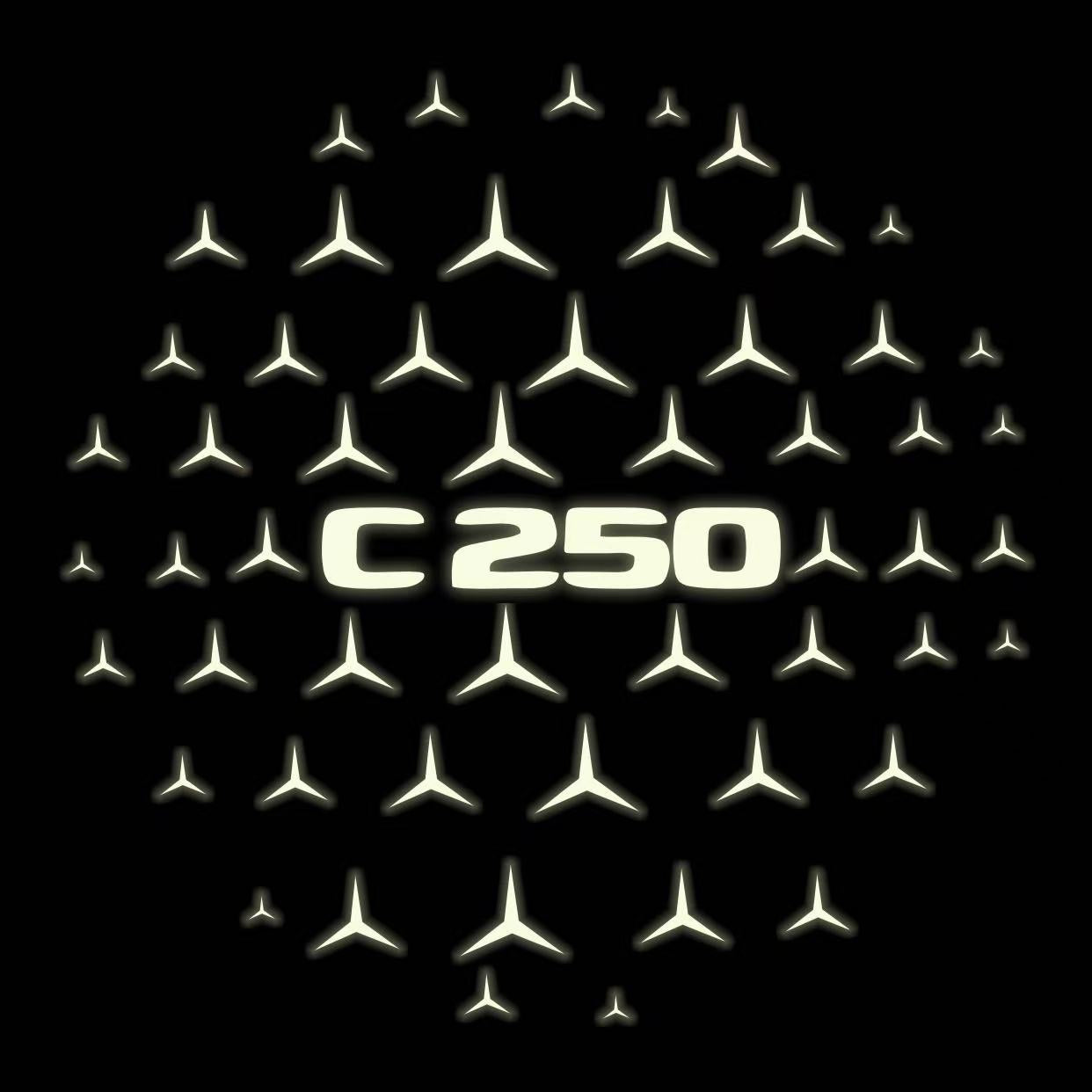 MERCEDES BENZ C250 LOGO PROJECTOT LIGHTS  (quantity 1 = 1 set /2 door lights with 2 logo films)Nr.02M46