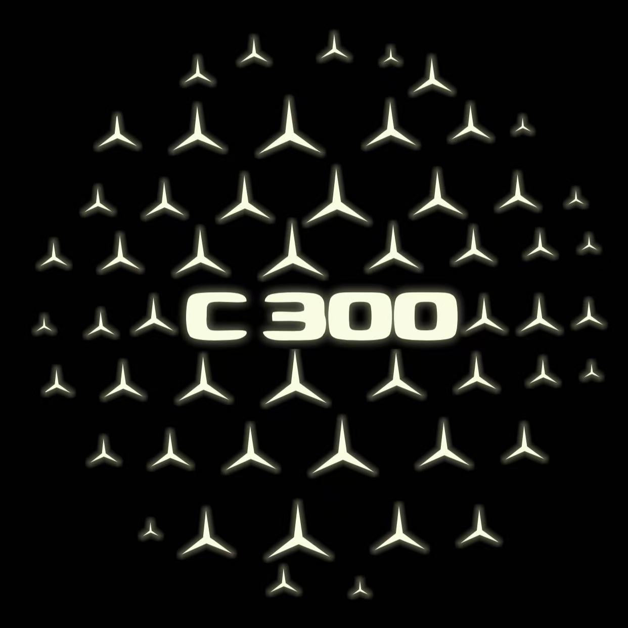 MERCEDES BENZ C300 LOGO PROJECTOT LIGHTS  (quantity 1 = 1 set /2 door lights with 2 logo films)Nr.02M50