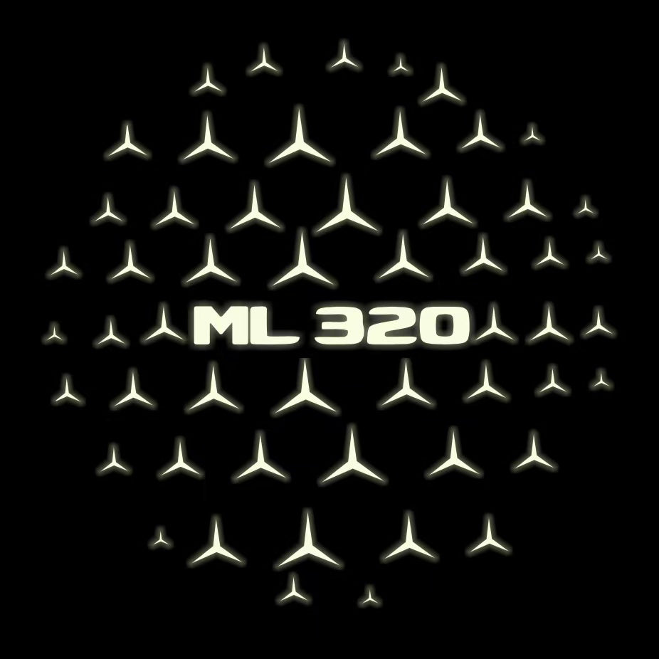 MERCEDES BENZ ML320 LOGO PROJECTOT LIGHTS  (quantity 1 = 1 set /2 door lights with 2 logo films)Nr.02M404