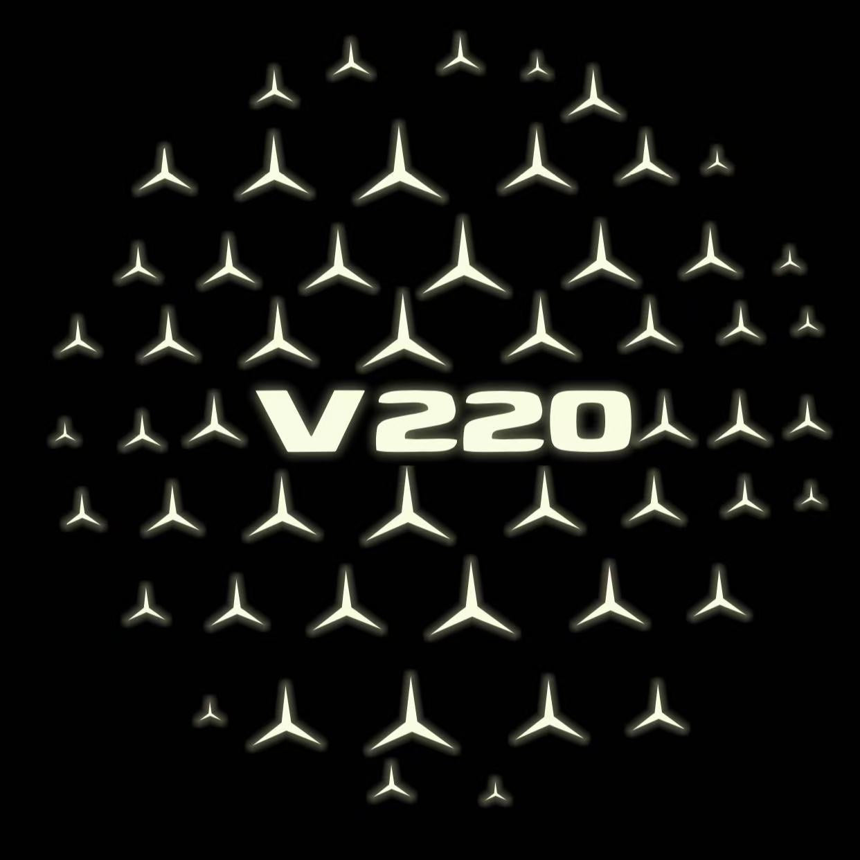 MERCEDES BENZ V220 LOGO PROJECTOT LIGHTS  (quantity 1 = 1 set /2 door lights with 2 logo films)Nr.02M135