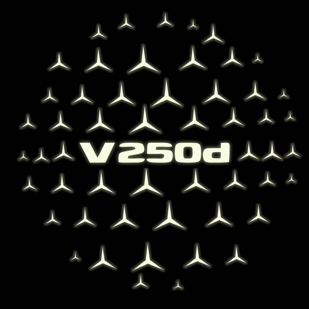 MERCEDES BENZ V250d LOGO PROJECTOT LIGHTS  (quantity 1 = 1 set /2 door lights with 2 logo films)Nr.02M130