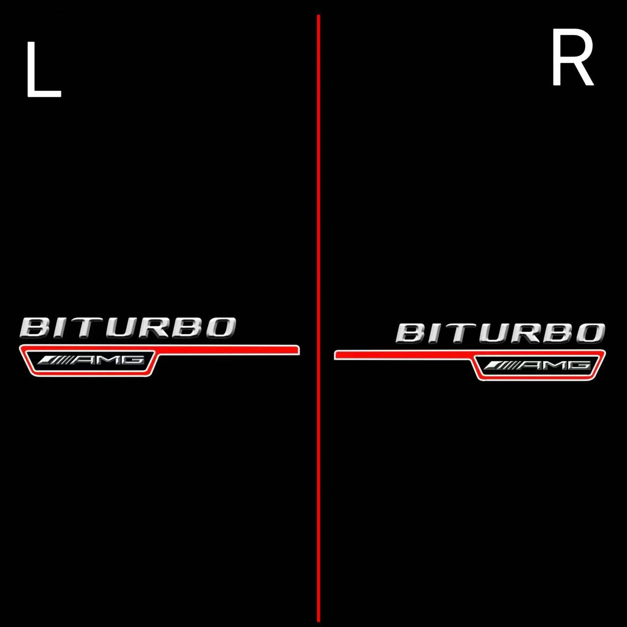 MERCEDES BENZ BITURBO LOGO PROJECTOT LIGHTS  (quantity 1 = 1 set /2 door lights with 2 logo films)Nr.02M252