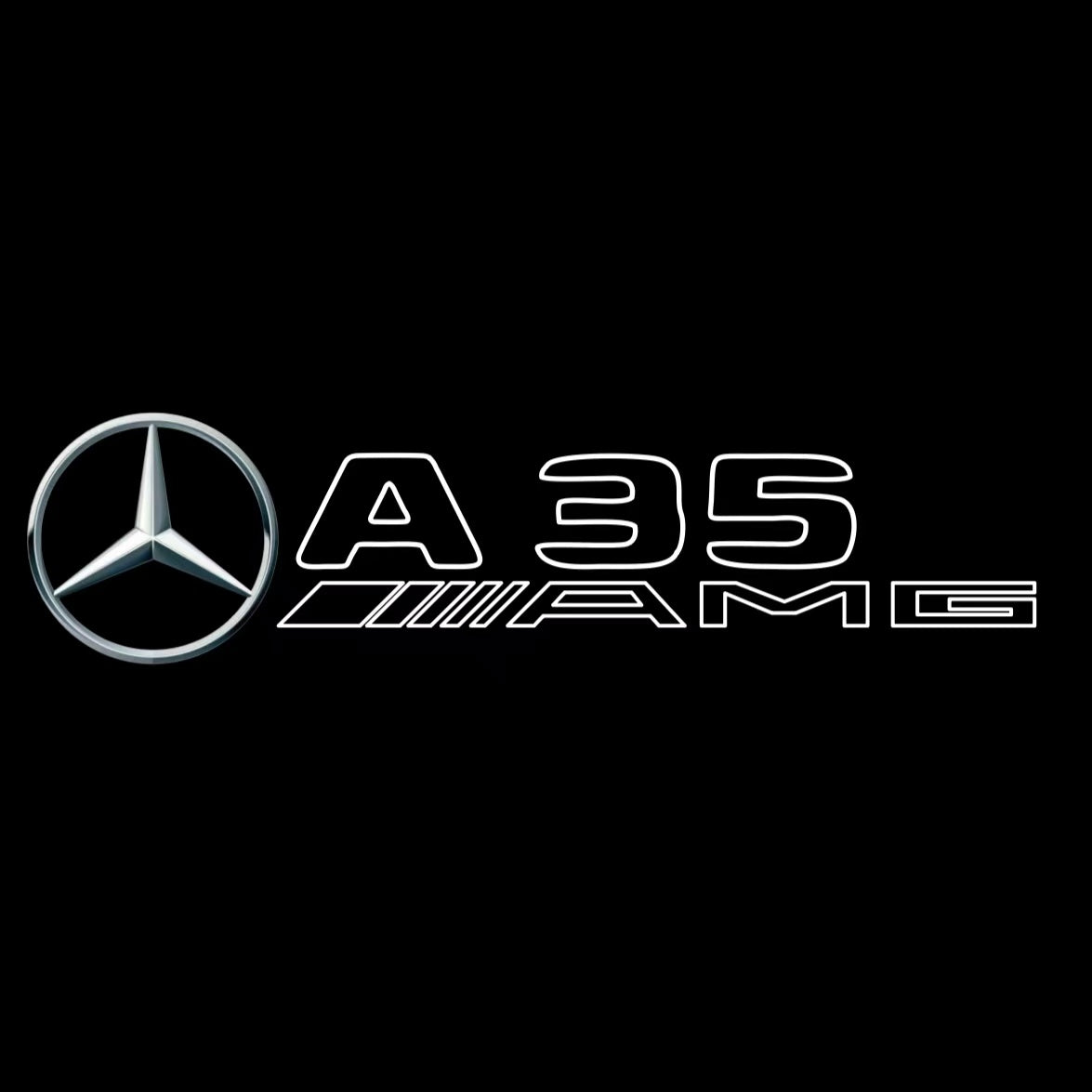MERCEDES BENZ A35 AMG LOGO PROJECTOT LIGHTS  (quantity 1 = 1 set /2 door lights with 2 logo films)Nr.02M254