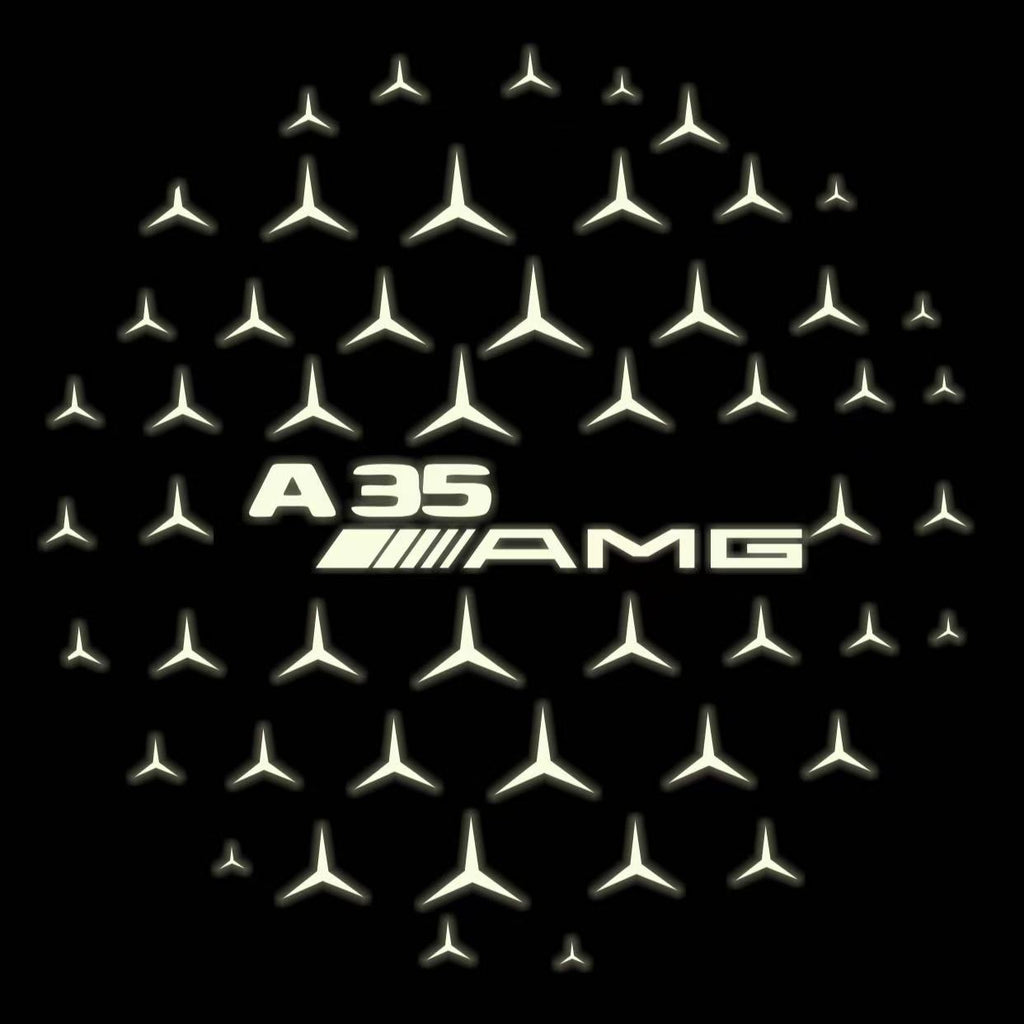 MERCEDES BENZ A35 AMG LOGO PROJECTOT LIGHTS  (quantity 1 = 1 set /2 door lights with 2 logo films)Nr.02M255