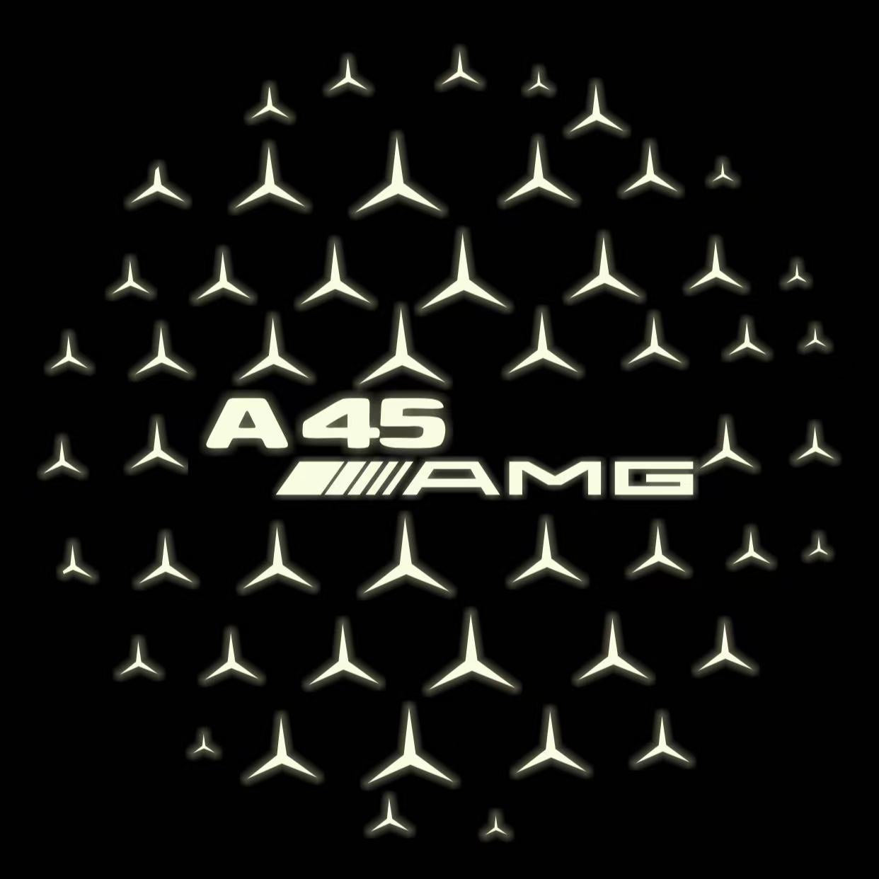 MERCEDES BENZ A45 AMG LOGO PROJECTOT LIGHTS  (quantity 1 = 1 set /2 door lights with 2 logo films)Nr.02M261