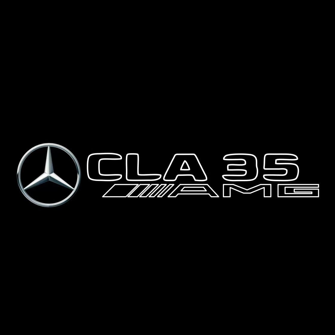 MERCEDES BENZ CLA 35 AMG LOGO PROJECTOT LIGHTS  (quantity 1 = 1 set /2 door lights with 2 logo films)Nr.02M263