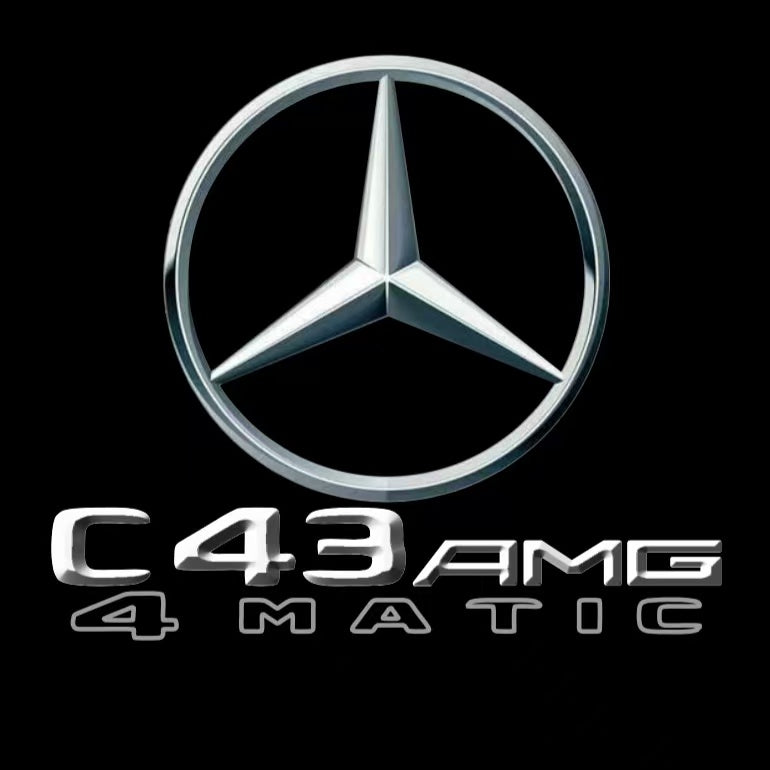 MERCEDES BENZ C43 AMG LOGO PROJECTOT LIGHTS  (quantity 1 = 1 set /2 door lights with 2 logo films)Nr.02M288