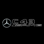 MERCEDES BENZ C43 AMG LOGO PROJECTOT LIGHTS  (quantity 1 = 1 set /2 door lights with 2 logo films)Nr.02M292
