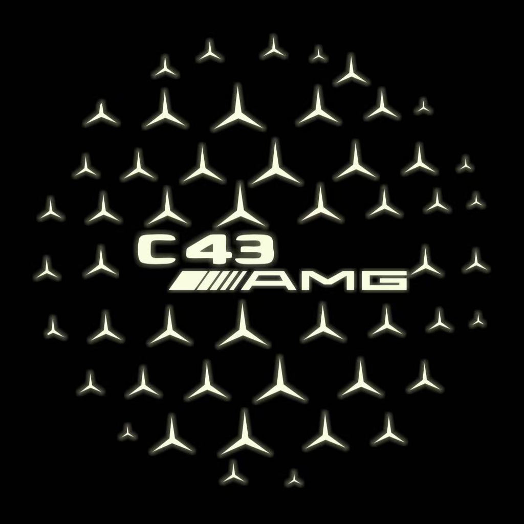 MERCEDES BENZ C43 AMG LOGO PROJECTOT LIGHTS  (quantity 1 = 1 set /2 door lights with 2 logo films)Nr.02M291