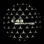 MERCEDES BENZ C43 AMG LOGO PROJECTOT LIGHTS  (quantity 1 = 1 set /2 door lights with 2 logo films)Nr.02M291