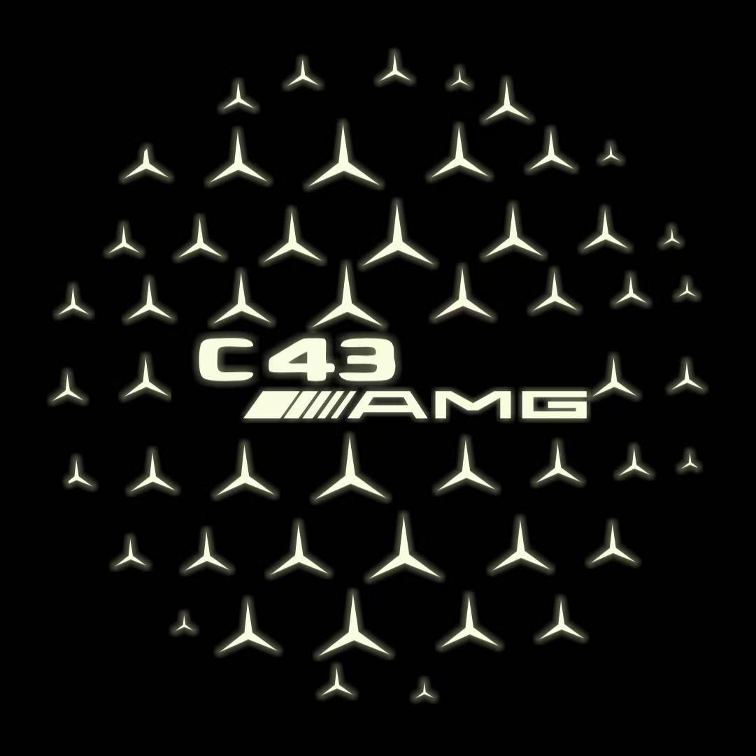 MERCEDES BENZ C43 AMG LOGO PROJECTOT LIGHTS  (quantity 1 = 1 set /2 door lights with 2 logo films)Nr.02M291
