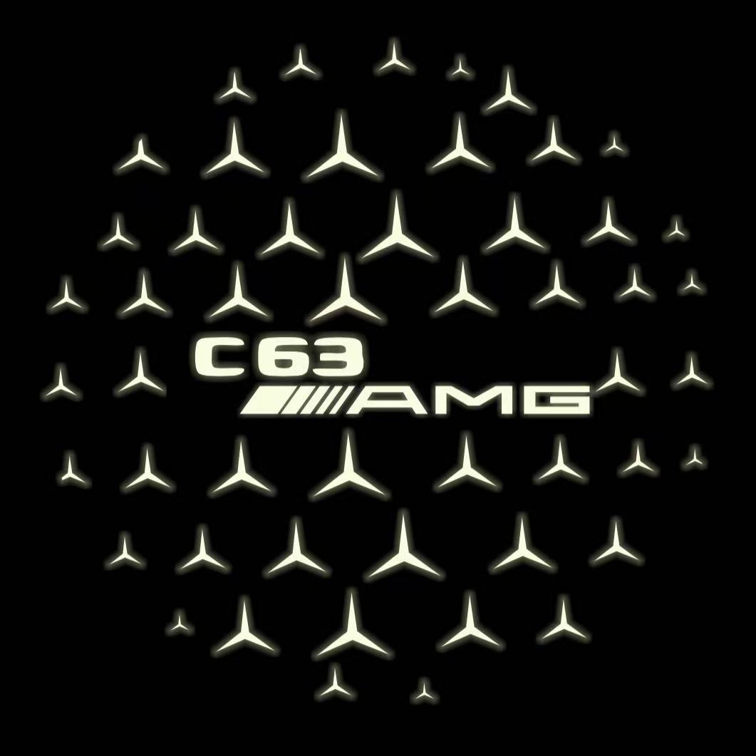 MERCEDES BENZ C63 AMG LOGO PROJECTOT LIGHTS  (quantity 1 = 1 set /2 door lights with 2 logo films)Nr.02M296