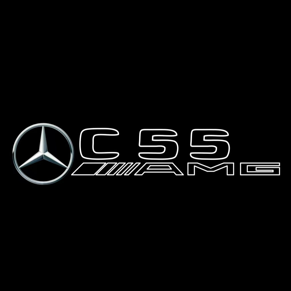 MERCEDES BENZ C55 AMG LOGO PROJECTOT LIGHTS  (quantity 1 = 1 set /2 door lights with 2 logo films)Nr.02M301